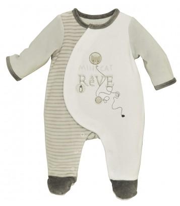 Vêtement pour bébé, pyjama gris/blanc, Sucre d'Orge, 23,50 €